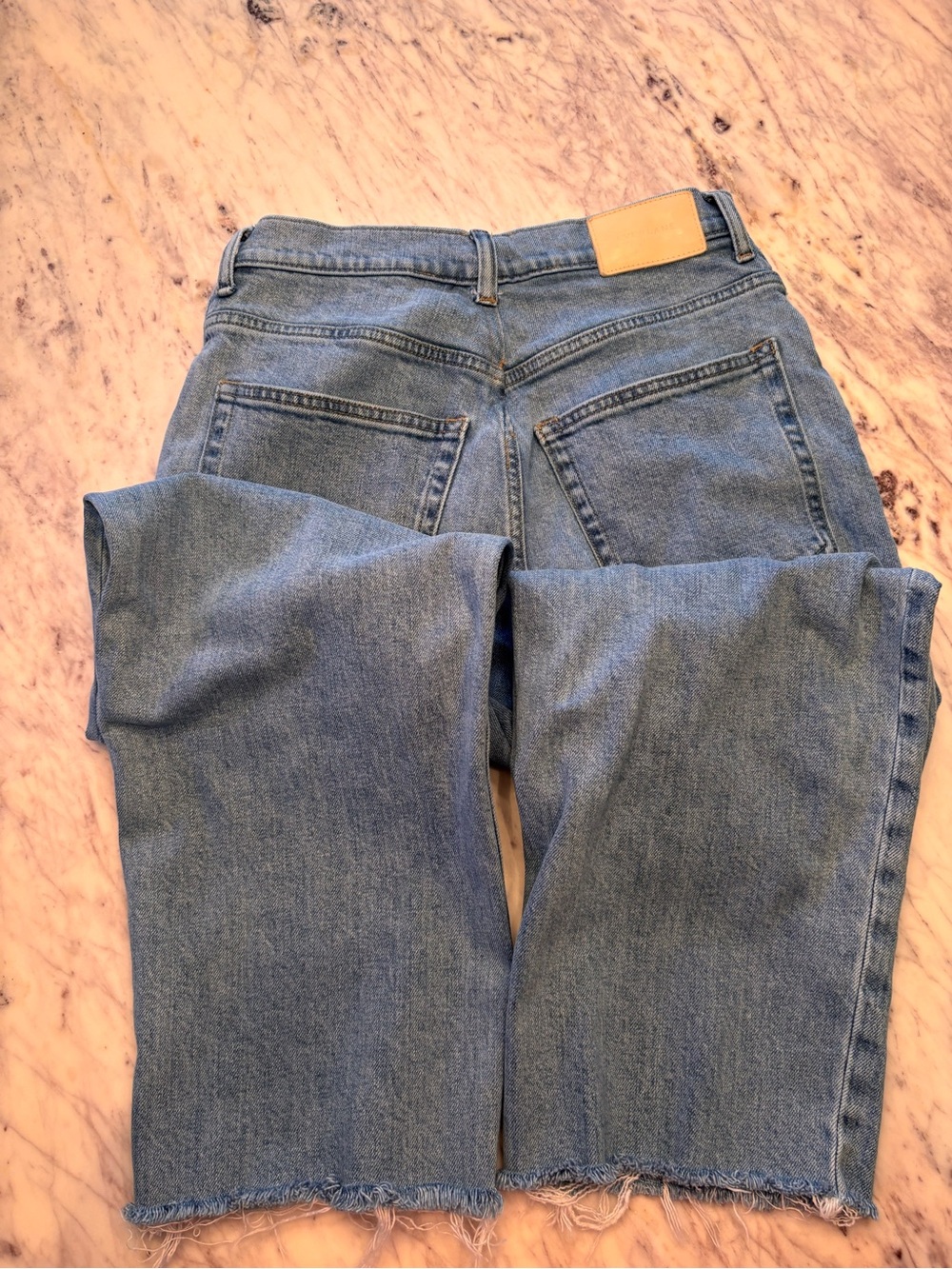 Everlane Way High raw hem 25” length size 28 organic cotton jeans